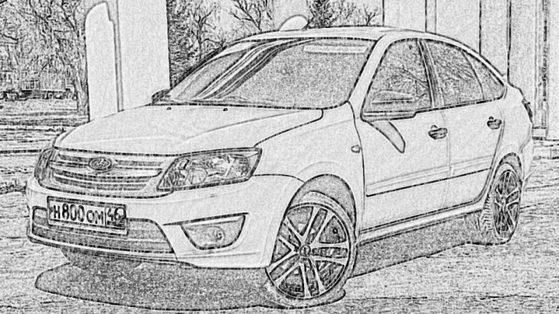 Лада Гранта рисунок спереди