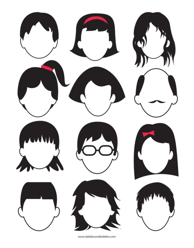 Лицо шаблон для рисования