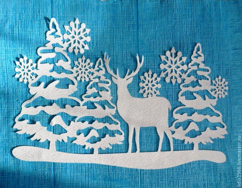 Зимние вырезки на окна