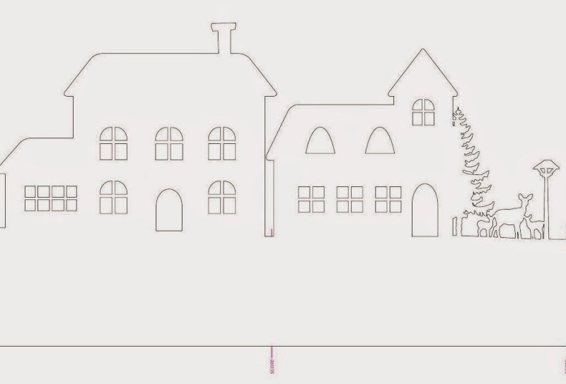 Шаблоны новогодних домиков