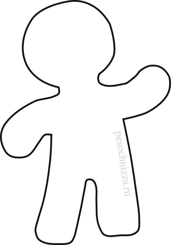 Пряничный человечек выкройка шаблон