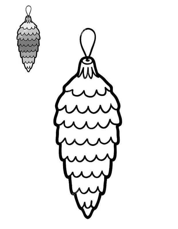 Елочная игрушка шишка раскраска