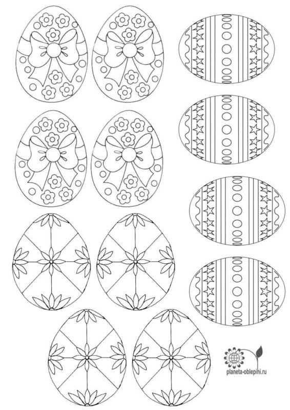 Пасхальное яйцо раскраска