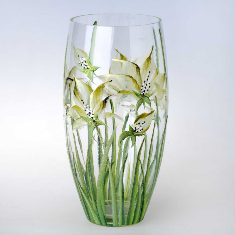 Роспись по стеклу вазы