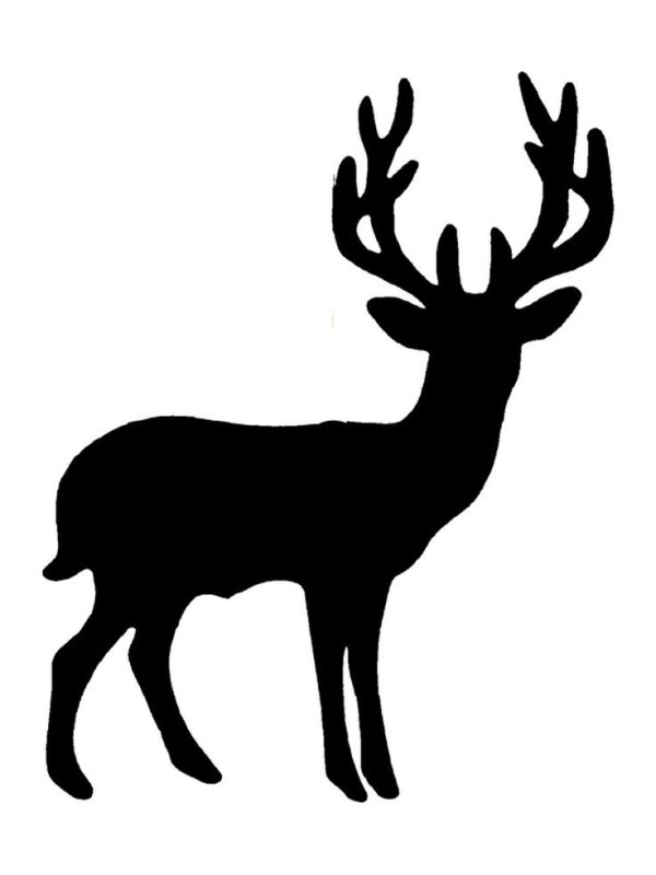 Новогодний олень трафарет