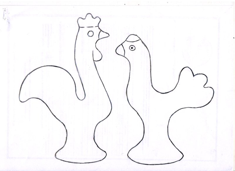 Филимоновская игрушка петушок контур