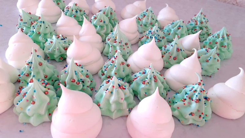 Безе новогоднее елочка