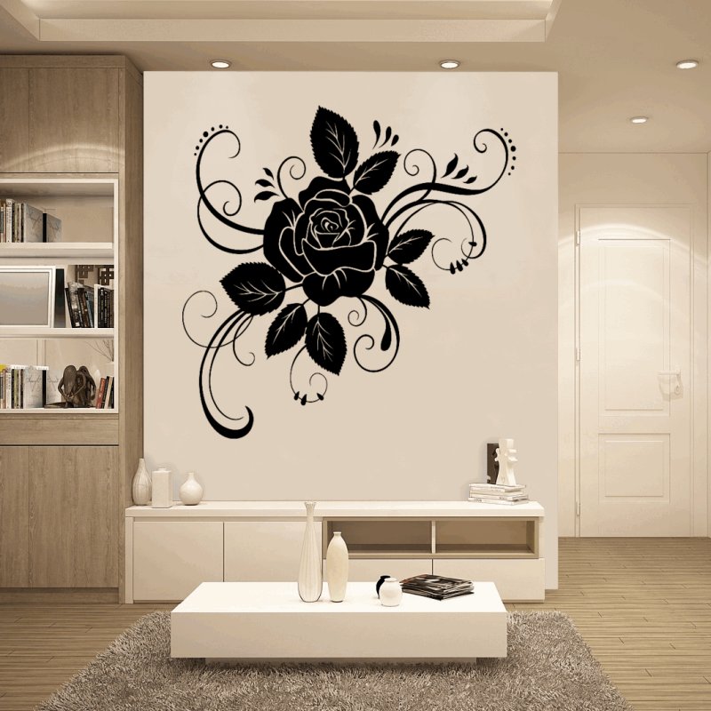 Цветы на стене рисунок