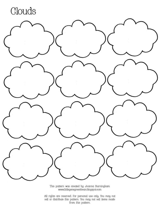 Облако трафарет для вырезания