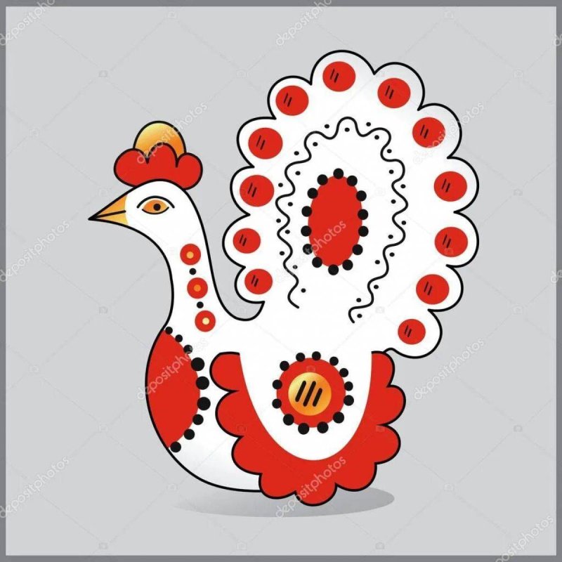 Элементы росписи дымковского индюка