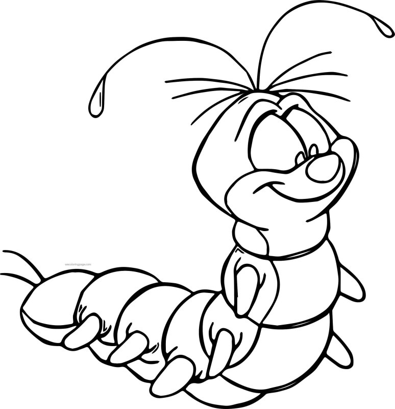 Гусеничка раскраска