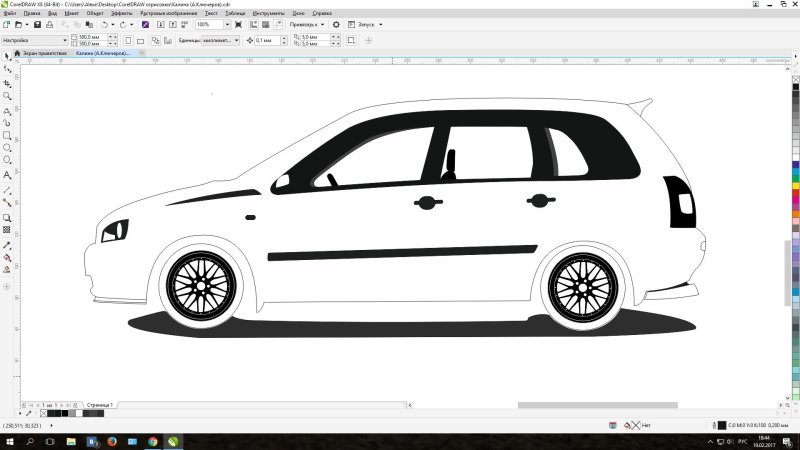 Lada Kalina универсал чертеж