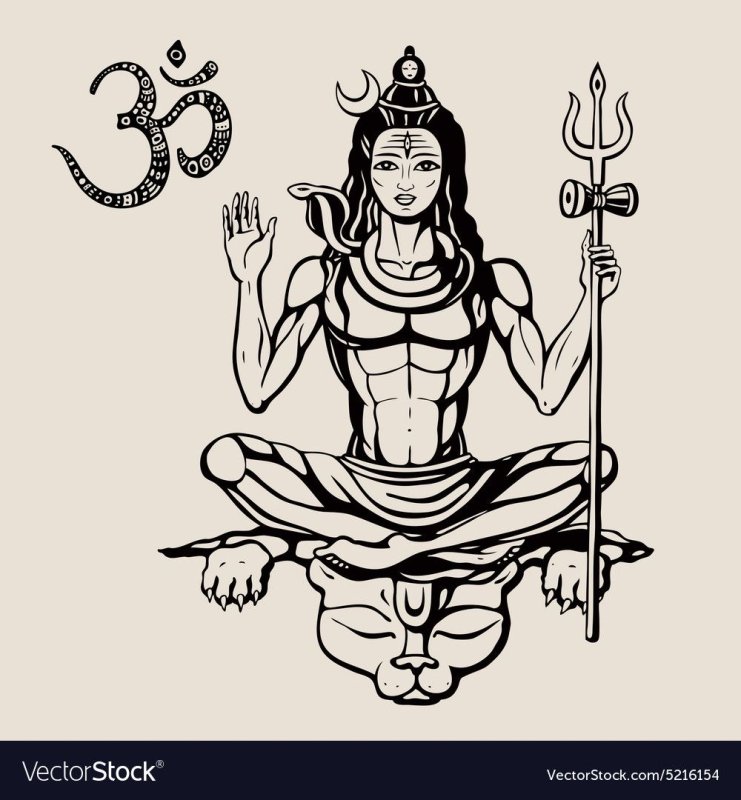 Бог Шива рисунок