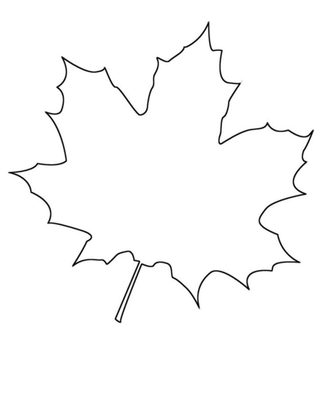 Кленовый лист трафарет а4