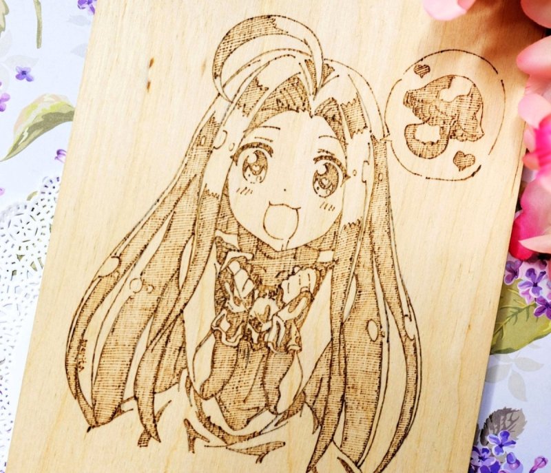 Аниме выжженное по дереву