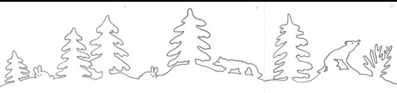 Трафарет сугробы для вырезания