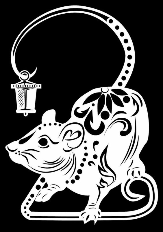 Крыса трафарет