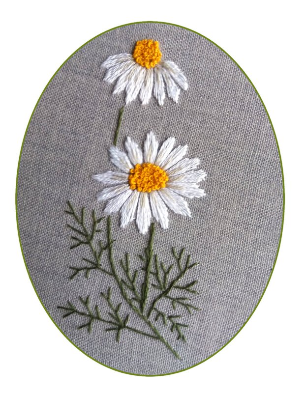 Ромашки гладью