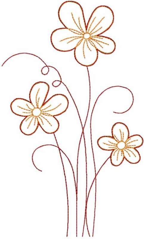 Контуры цветов для вышивки