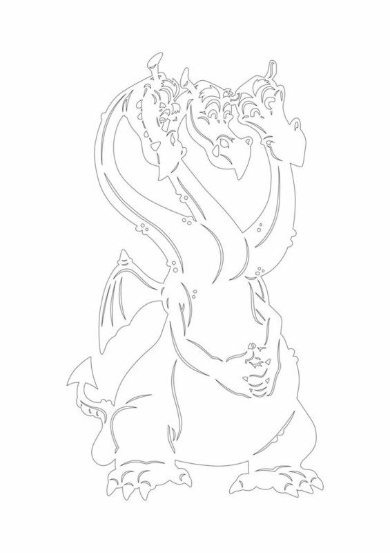 Трафарет дракона для вырезания
