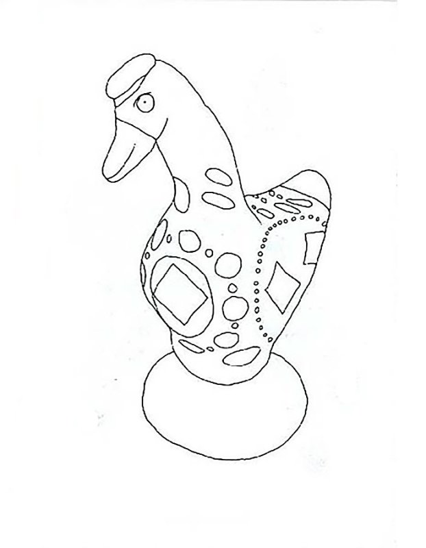 Олешко Дымковская игрушка раскраска