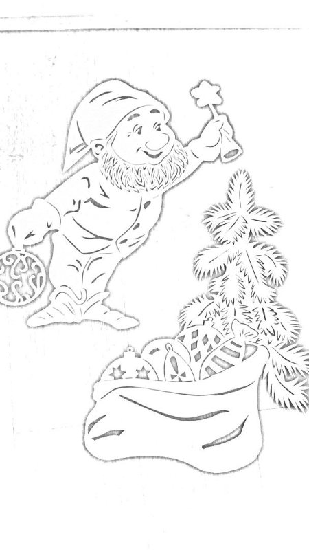 Зимние трафареты на окна дед Мороз