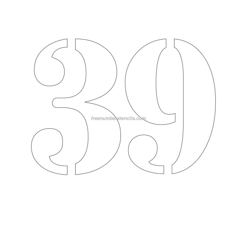 Трафарет цифры 36