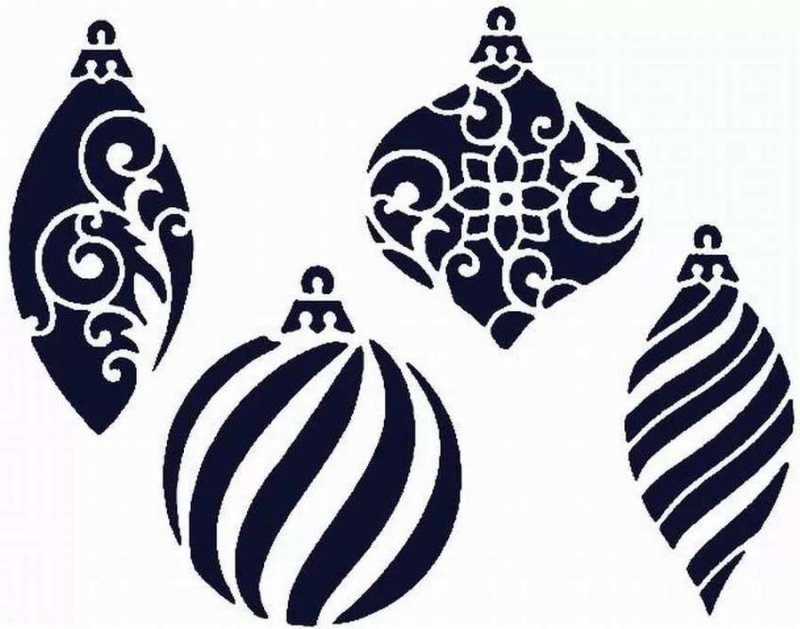 Трафареты новогодних игрушек