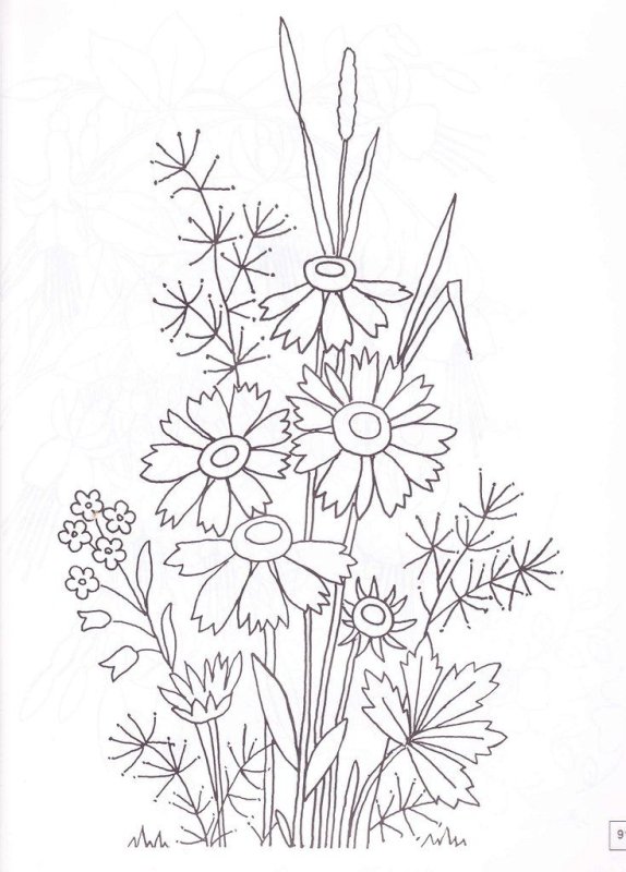 Цветы для вышивания гладью