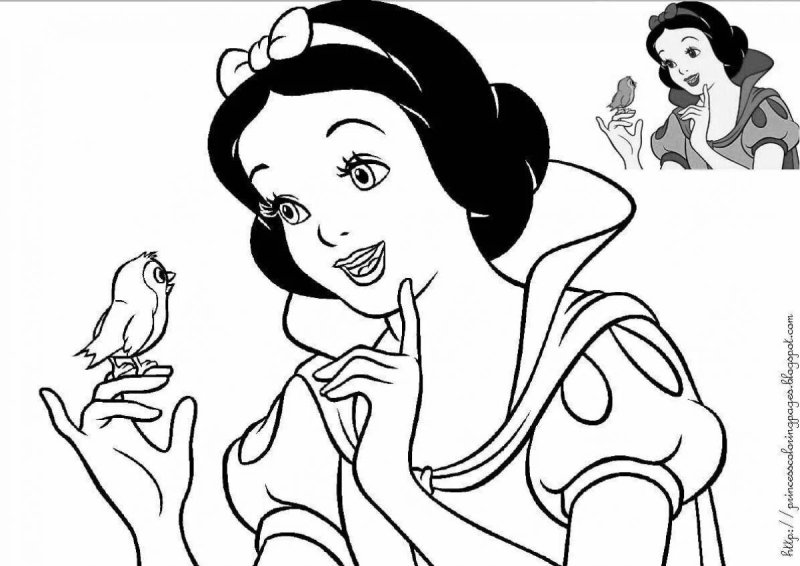 Раскраска принцесса Белоснежка