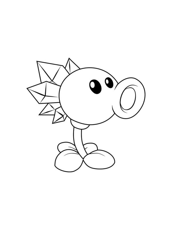 Раскраска растения против зомби горох