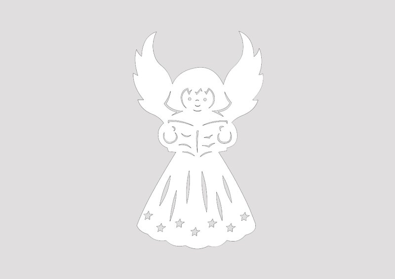 Трафарет на окно новый год Ангелочек
