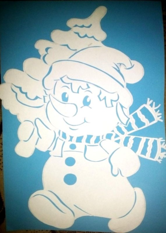 Вытынанки на окна новогодние