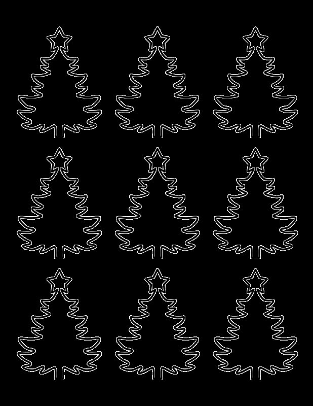 Елочка трафарет для вырезания