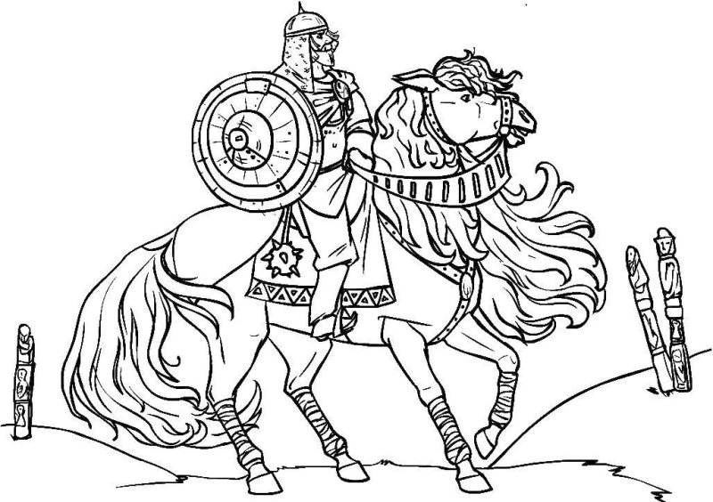 Раскраски для мальчиков богатыри