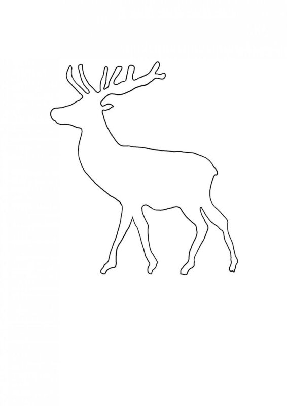 Трафарет оленя для рисования