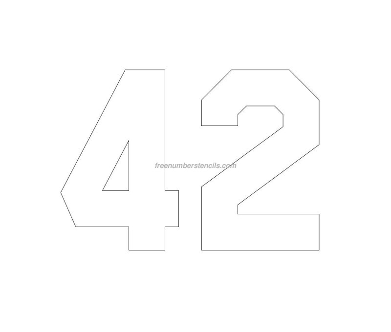 Цифра 42 трафарет
