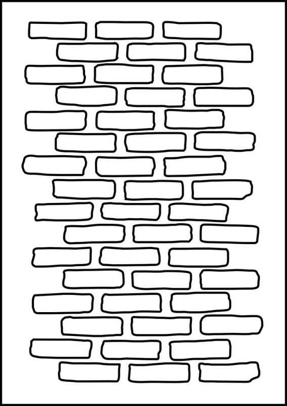 Трафарет кирпичиков для стены