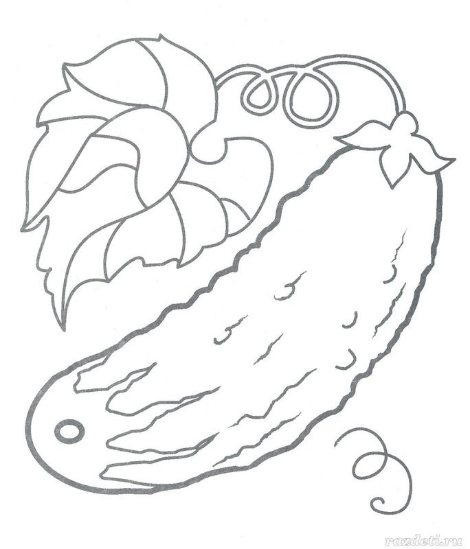 Огурчик раскраска для детей