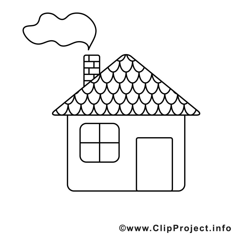 Домик раскраска для детей