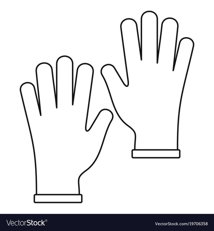 Перчатки раскраска для детей