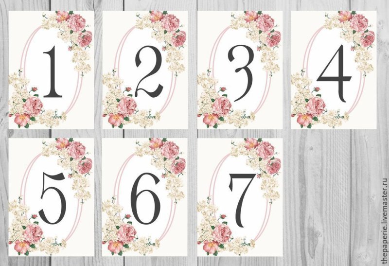 Макет номерков на столы