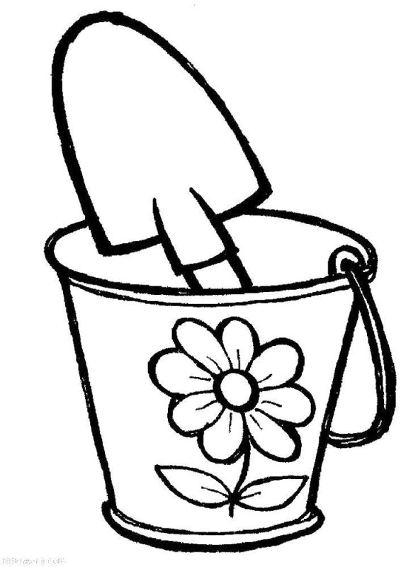 Ведро раскраска для детей