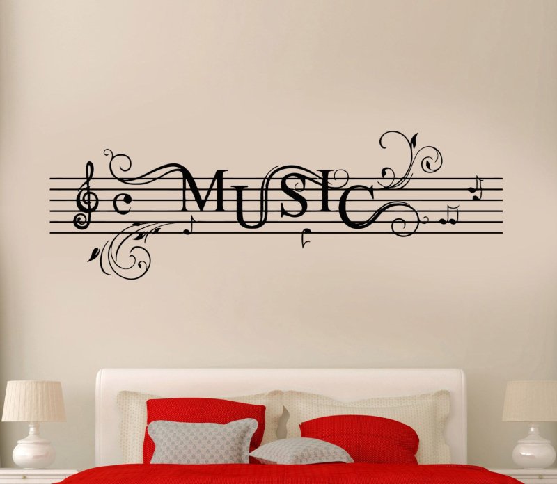 Украшение стен в музыкальном стиле