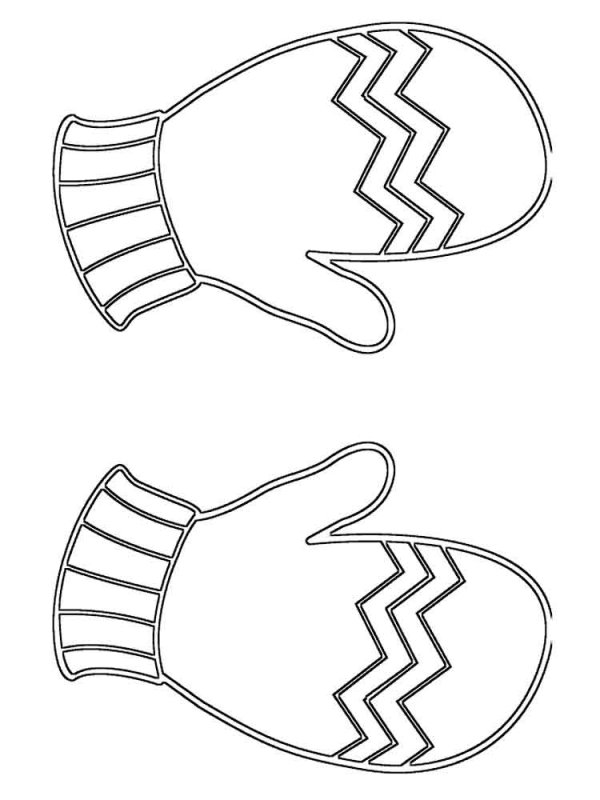 Варежки раскраска