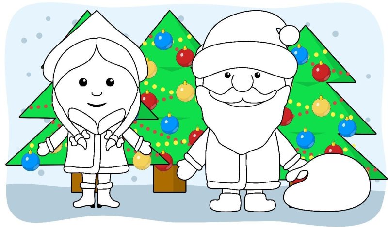 Дед Мороз и лето раскраска