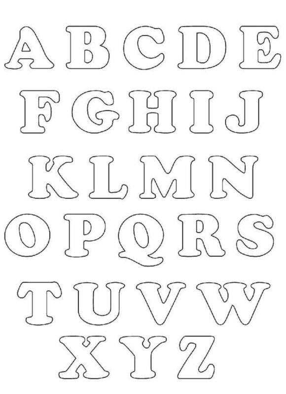 Трафарет английских букв для вырезания