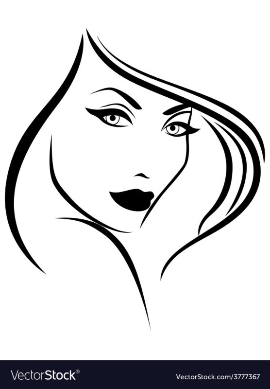 Контур лица девушки