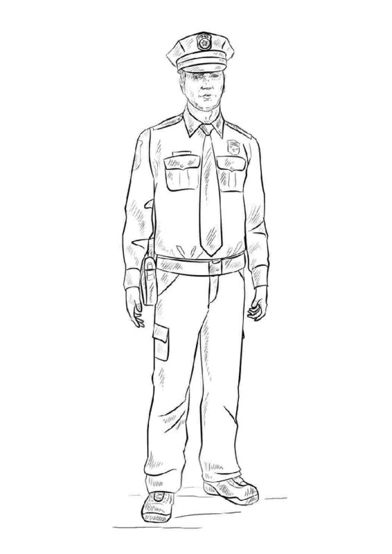 Полиция раскраска для детей