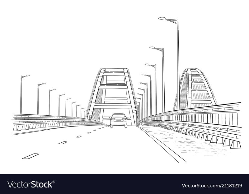 Крымский мост рисунок